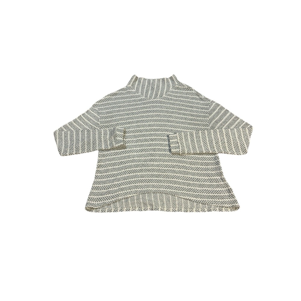 Anthropologie Amadi Crop Mock Neck Sweater Black and White Size Small